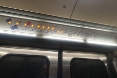 The train line map from inside the train